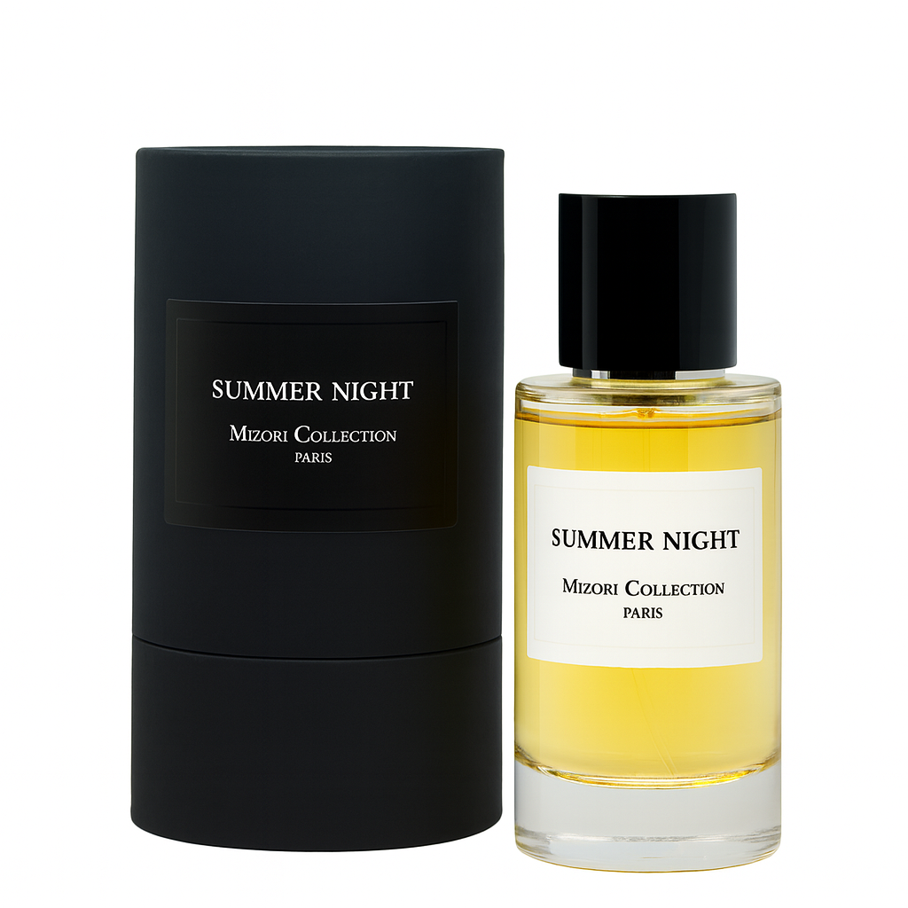 Mizori Collection Paris Summer Night Eau de Parfum 50ml – luxury fragrance perfume bottle with box, long-lasting scent for men and women