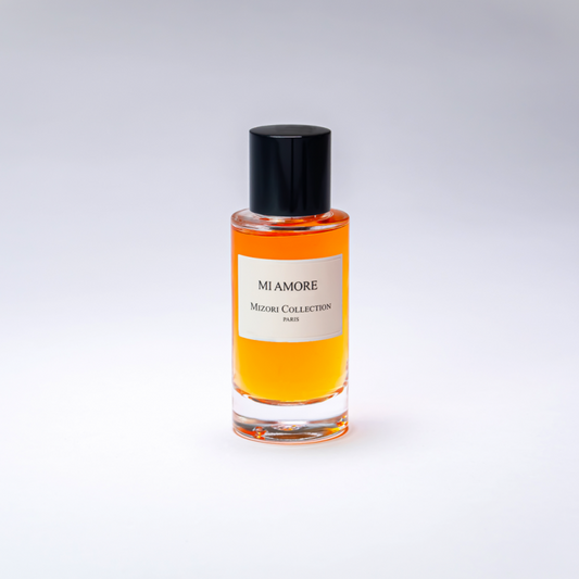 Mi Amore 50ML Eau De Parfum by Mizori Collection Paris – Elegant unisex fragrance with white musk, sandalwood, apple & oud, creating a warm, romantic, and captivating scent.