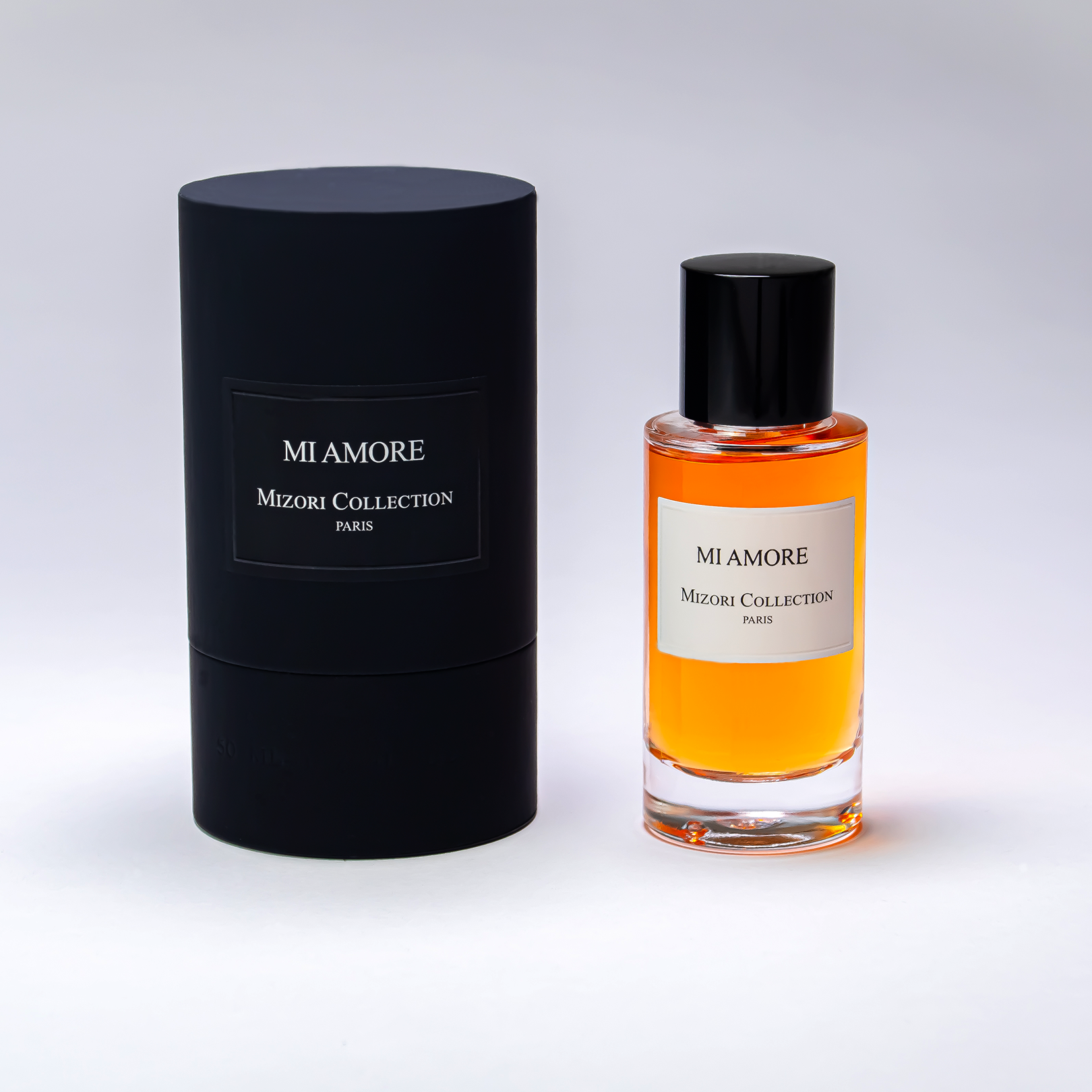 Mi Amore 50ML Eau De Parfum by Mizori Collection Paris in luxury box – unisex fragrance with white musk, sandalwood, apple & oud, evoking romance and elegance.